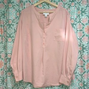 Pure Energy pale pink long sleeve blouse
